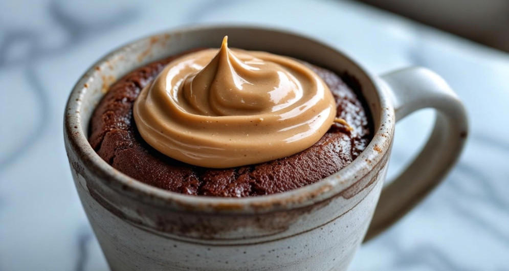 Chocolate Peanut Butter Protein Mug Cake