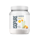A white tub of Isopure Clear Protein powder in Pineapple Orange Banana flavor, shown on a clean white background.