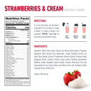 Nutrition facts, ingredients and preparation directions for Strawberries & Cream zero-carb protein powder
