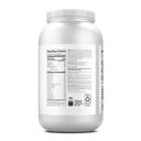 Front and back views of an Isopure protein powder tub
