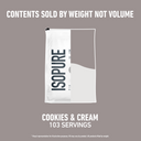 Illustrated package fill-level graphic for Cookies & Cream nutrition product