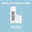 Illustrated package fill-level graphic for Creamy Vanilla nutrition product