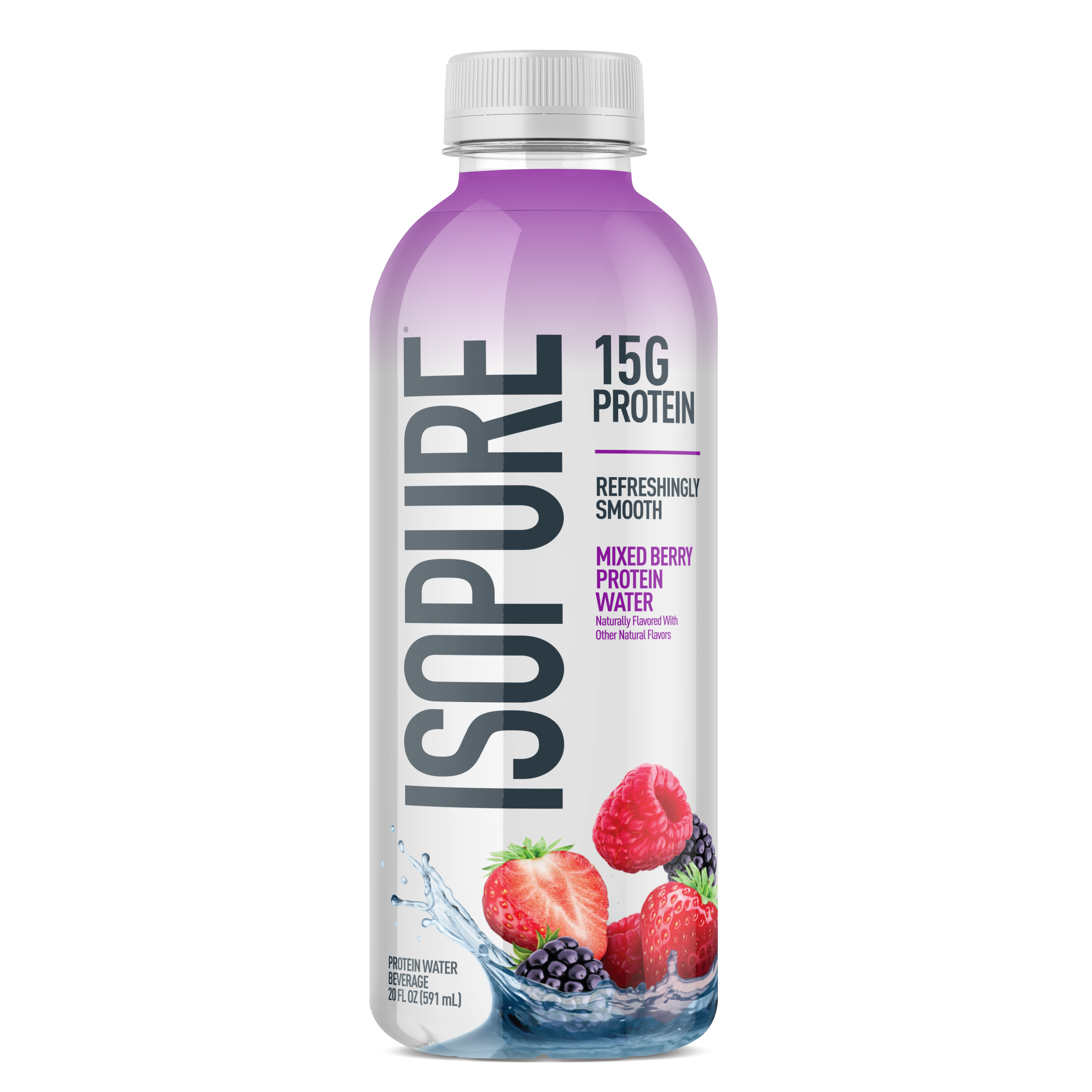 bottle of isopure protein water mixed berry